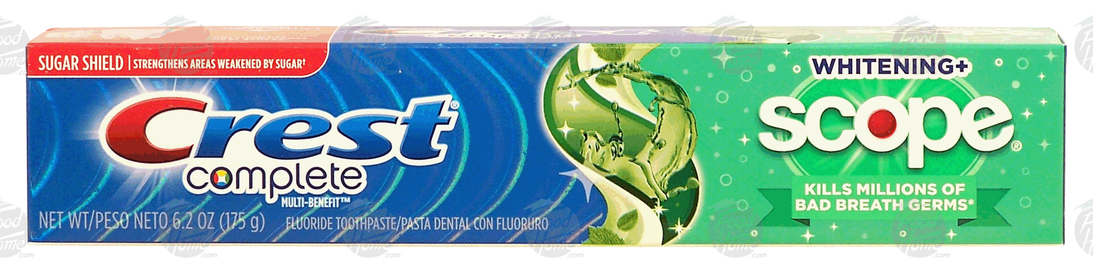 Crest&nbsp;&nbsp;fluoride anticavity toothpaste, whitening plus scope, minty fresh striped Full-Size Picture